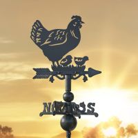 Hen & Chicks on Miniature Weathervane at Sunset