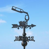 Wine Bottle & Glass Miniature Weathervane in Use Outdoors