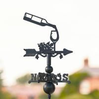 Wine Bottle & Glass Miniature Weathervane in the Garden