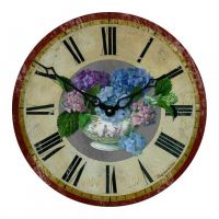 Traditional Hydrangea Floral Wall Clock 
