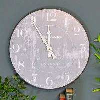 Shabby Chic Grey Wall Clock
