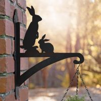 Rabbit Hanging Basket Bracket in Situ on a Brick Wall