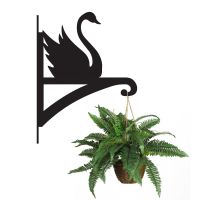 Swan Hanging Basket Bracket Holding a Plant