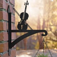 Violin Hanging Basket Bracket Finished in Black