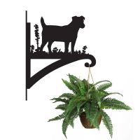 Jack Russel Hanging Basket Bracket Holding a Plant