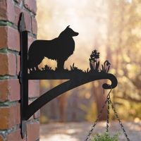 Side View of the Collie Dog Hanging Wall Bracket in Situ on a Brick Wall