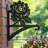English Rose Hanging Basket Bracket in Garden