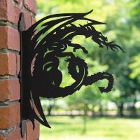 Tribal Dragon Hanging Basket Bracket in Garden