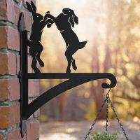 Boxing Hares Hanging Basket Bracket Outdoors 