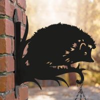 Hedgehog Hanging Basket Bracket at Sunset