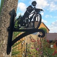 Close-Up Motor Racing Hanging Basket Bracket In-Situ
