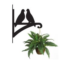 Pair of Doves Hanging Basket Bracket holding a Flower Basket