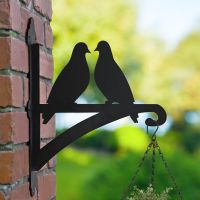 Pair of Doves Hanging Basket Bracket in Garden