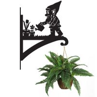 Garden Gnome Iron Hanging Basket Bracket 