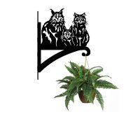 Steel Three Cats Hanging Basket Bracket with Planter