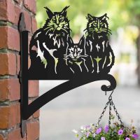 Steel Three Cats Hanging Basket Bracket