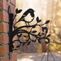 Hanging Basket Bracket with Robin & Branches 