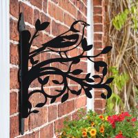 Chaffinch & Branches Hanging Basket Bracket on Wall 