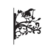 Iron Hanging Basket Bracket with Wren & Branches