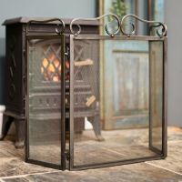 Steel fire guard in living room