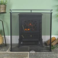Black Railed Single Panel Fire Guard