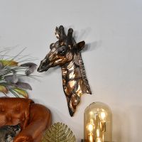 Copper Giraffe Bust in Situ 