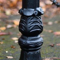 Close up of cast iron detail on Avondale Bollard