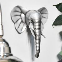 Silver Elephant Head Wall Art 