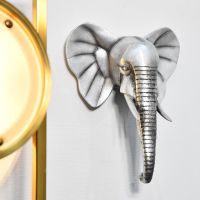 Silver Elephant Head Wall Art in Situ 