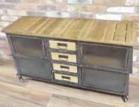 Industrial Cabinet with Wooden Top in Situ