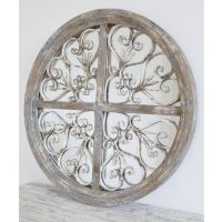 Round Rustic Ornate Mirror in Situ