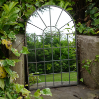 Arched Metal Garden Mirror 