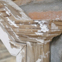 Close up of Wooden Frame with Rustic Cream Finish 