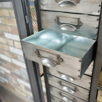 Close up of Metal Drawer Open