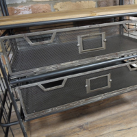 Close up of Mesh Metal Drawers 