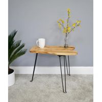 Folding Metal & Wood Side Table in Situ