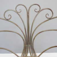 Close up of scroll design on backrest