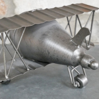 Grey Bi-Plane Desk Clock - Back of Plane