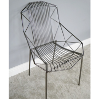 Side view of chrome armchair 