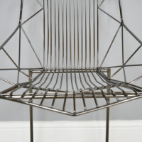 Close up of chrome armchair detail 