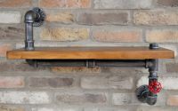 Industrial Wooden & Iron Pipe Shelf 