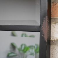 Close up of rustic black finish 