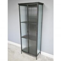 Side View of Metal and Glass Cabinet - Large