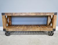 Empty Industrial TV cabinet with Wheels