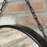 Close up of metal framework with chain 