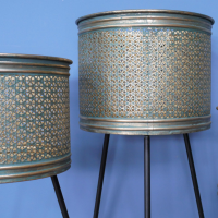Close up of Art Deco Detailing on Indoor Planters 