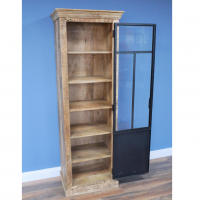 Tall Industrial Display Cabinet with Door Open 