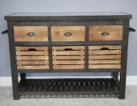 Large Iron & Mango Wood Storage Cabinet in Situ