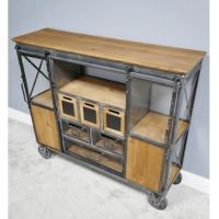 Side View of Industrial Drinks Cabinet on Wheels