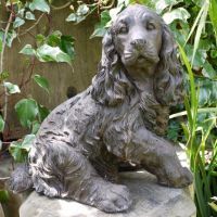 Springer Spaniel Garden Sculpture in Situ